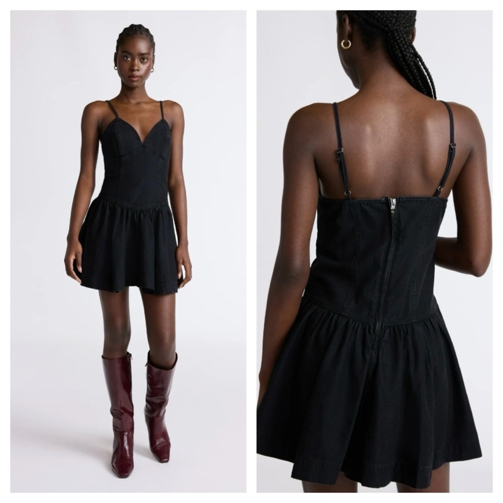 New with tags Elegant denim 100% cotton Black Women's Dress